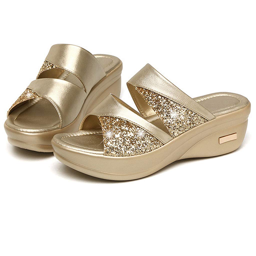 Chanclas de plataforma para mujer de verano - Sandalias con cuña con