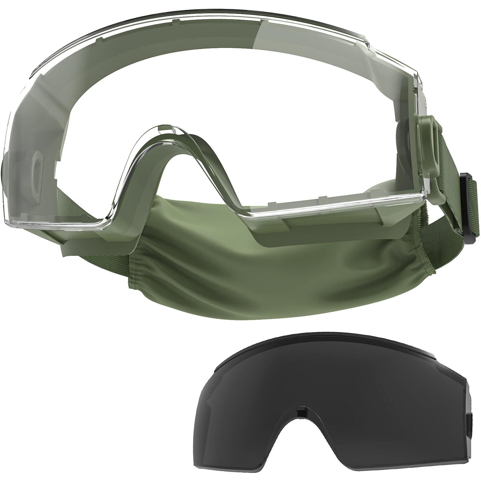 OneTigris Schutzbrille, taktische schutzbrille staubdicht, sicherheitsbrille mit CE EN166 und ANSI Z87.1, Ultravision Vollsichtbrille Für Brillenträger, Baustelle, Labor, Werkstatt und Fahrrad-Fahren