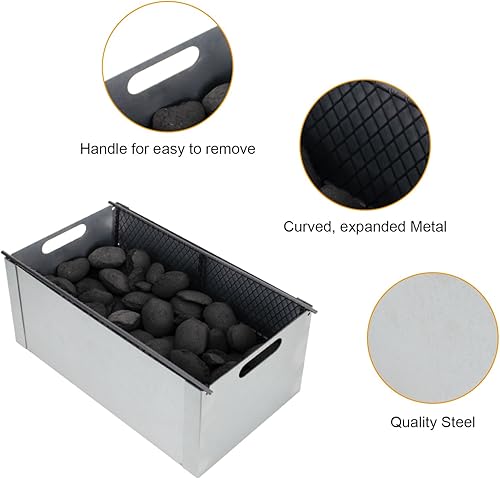 Miniatura 3 de AJinTeby Caja de ahumador de carbón para Oklahoma Joe's 3697490W01, cesta de carbón para parrilla de carbón Oklahoma Joe's Judge, caja de ahumador