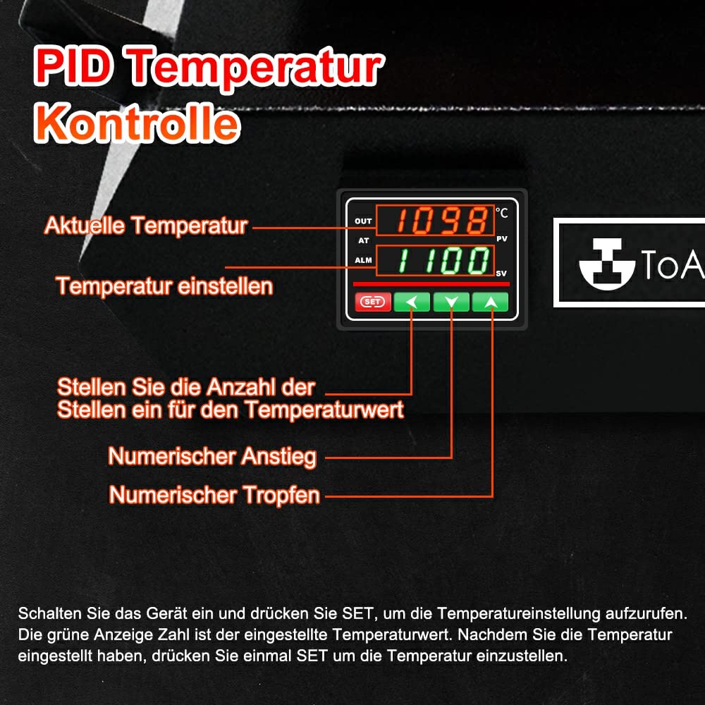 FASTTOBUY 3kg Digitale Schmelzofen 1100°C /2012°F, Automatischer Schmelzofen für Metall, Elektrisches Schmelz Ofen Kit mit 2 Graphittiege und Graphit Barrenform
