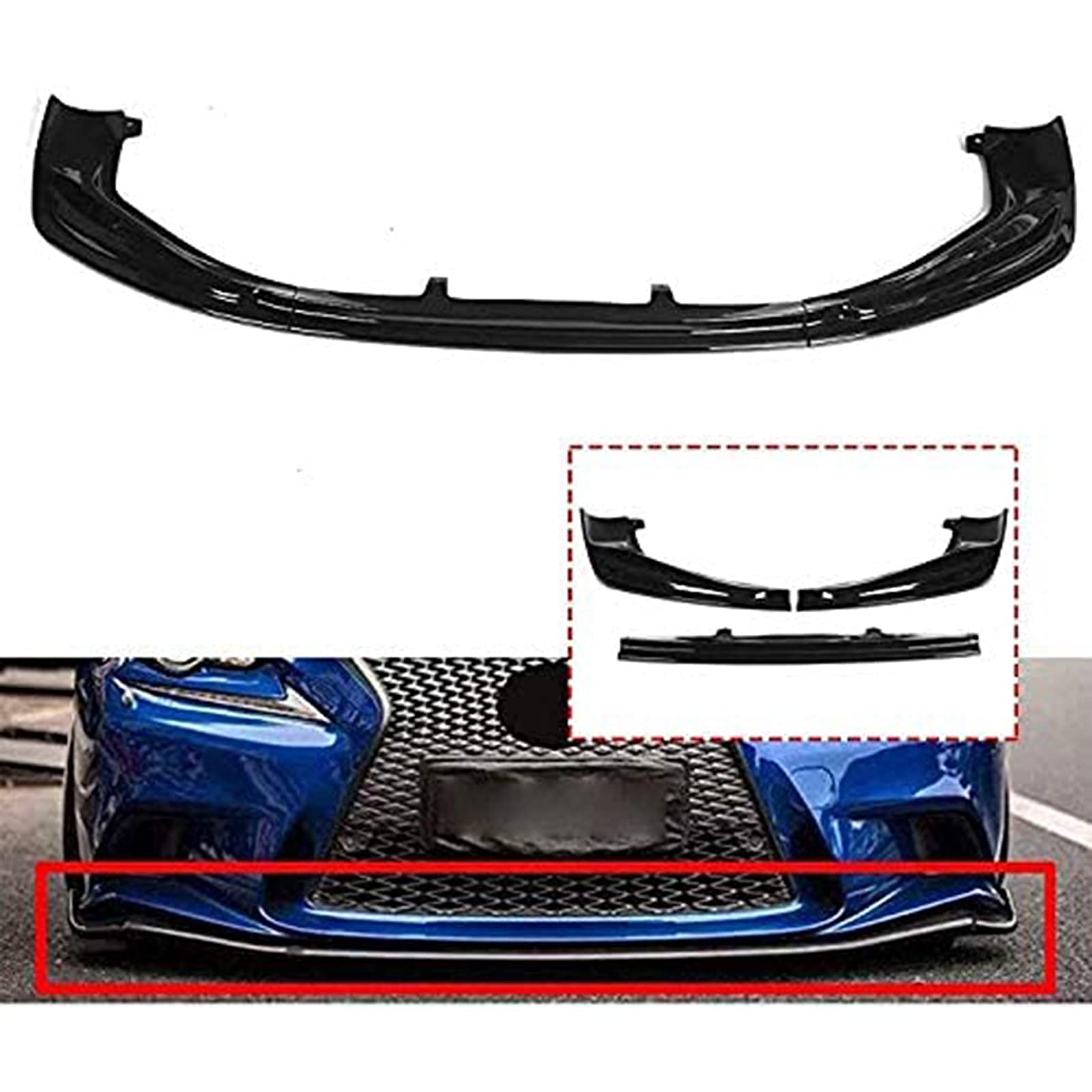 Buy TPDAMAI Car Front Lip Front Bumper Splitter Lip Spoiler For Lexus