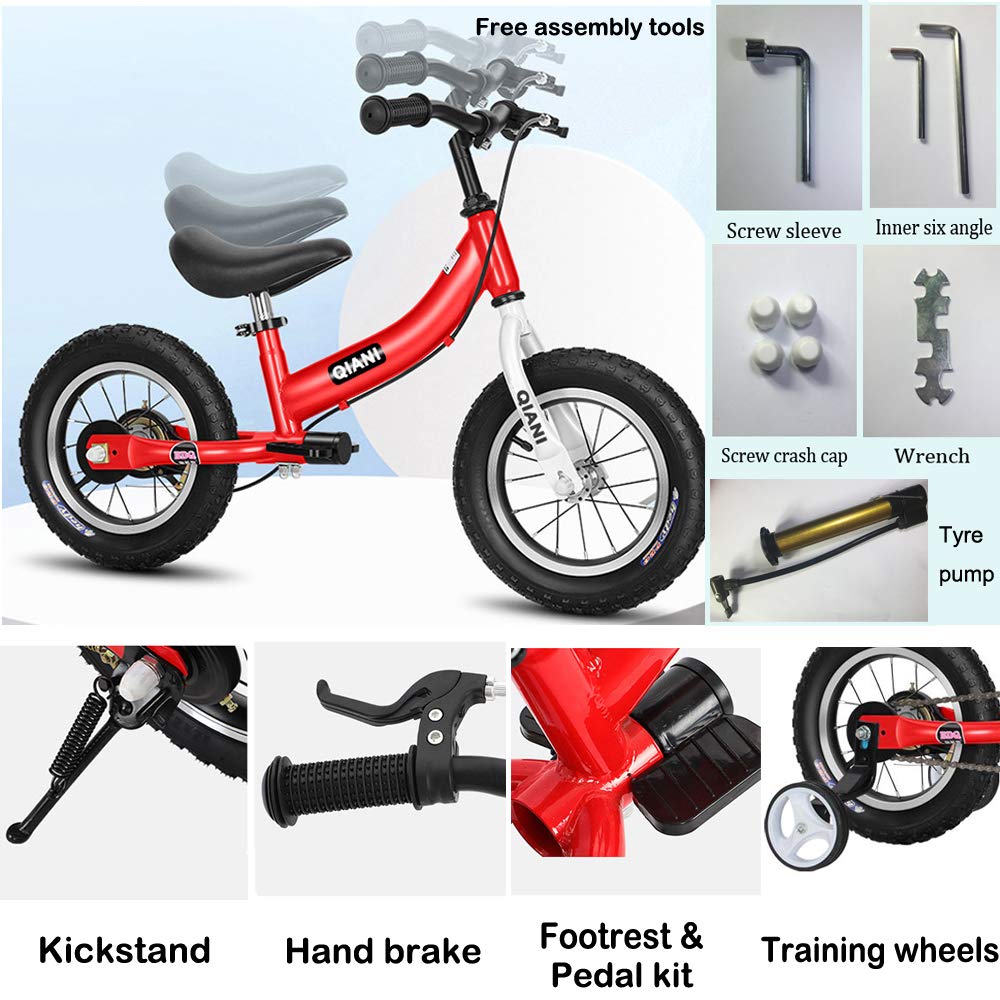 QIANI 三輪車 Qiani Balance Bike 2 in 1 for Toddlers,Kids 2 3 4 5 6 7 Years Old