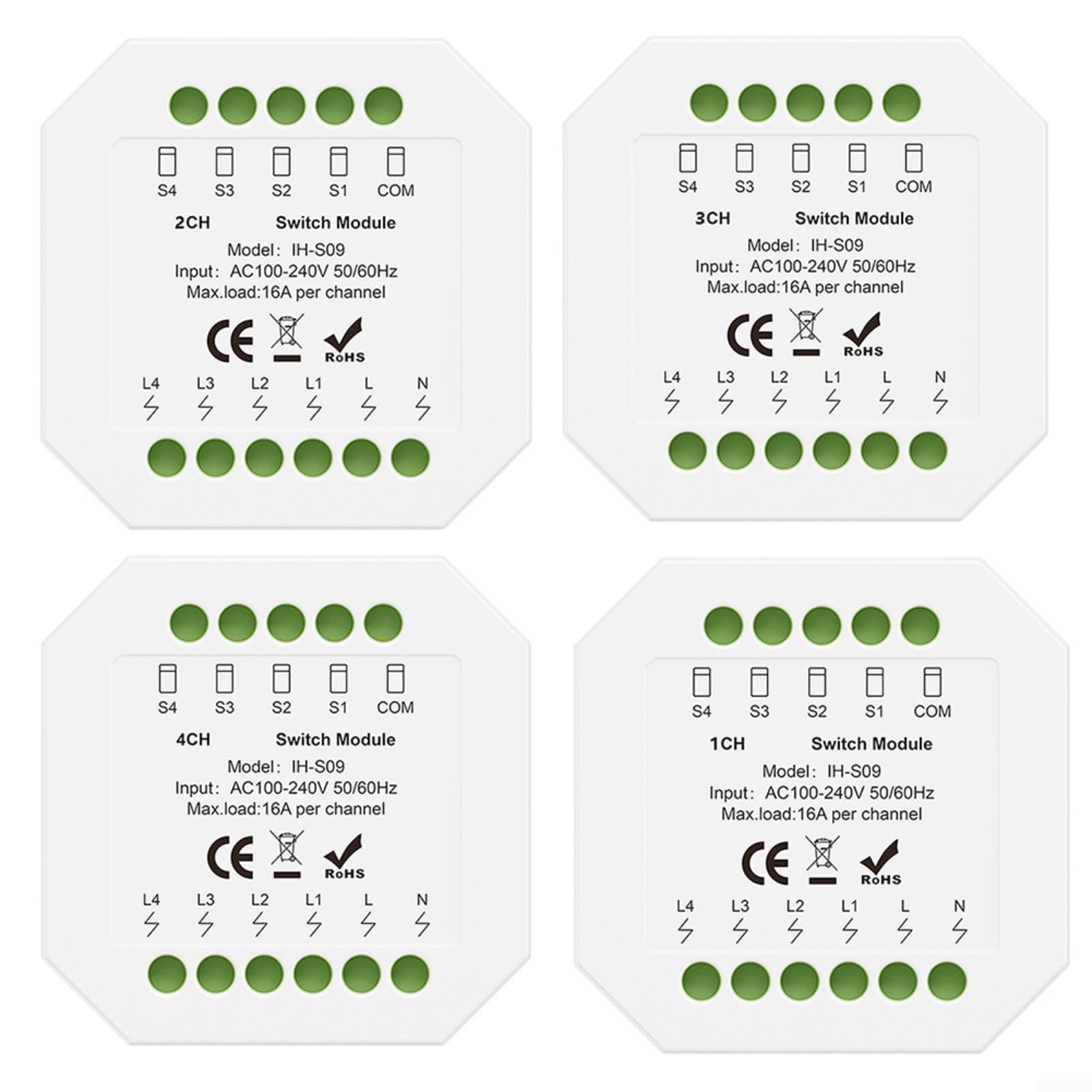 Módulo de interruptor inteligente 16A para Tuya para ZIGBEE 30 con aplicación y control de voz, carcasa ABS, blanco, ideal para escenas de automatización del hogar (Zig-bee 1 on)