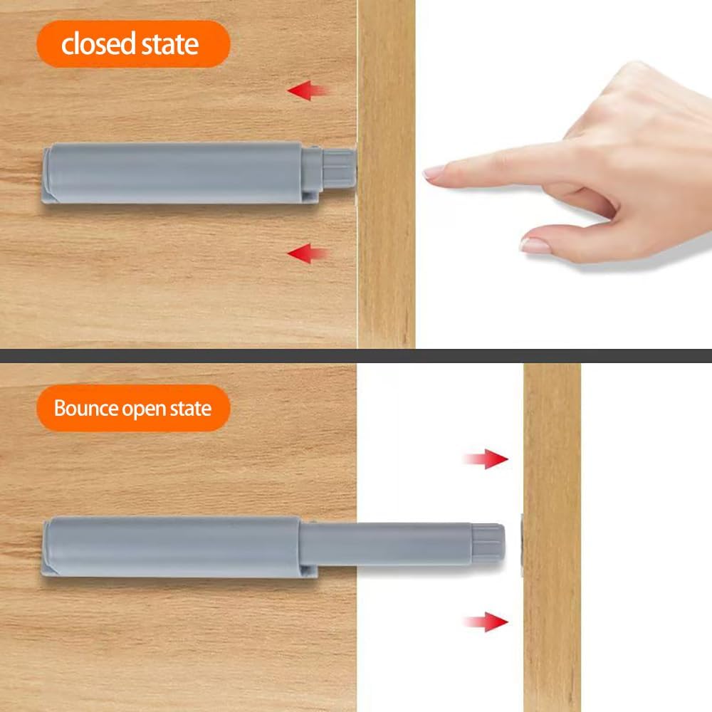 Push to Open Magnetic Door Opener, Pack of 10, Push Open Magnetic Tip On Pressure Opener, Cabinet Door, Cupboard, Drawers, Pressure Opener for Doors, Furniture, Drawers