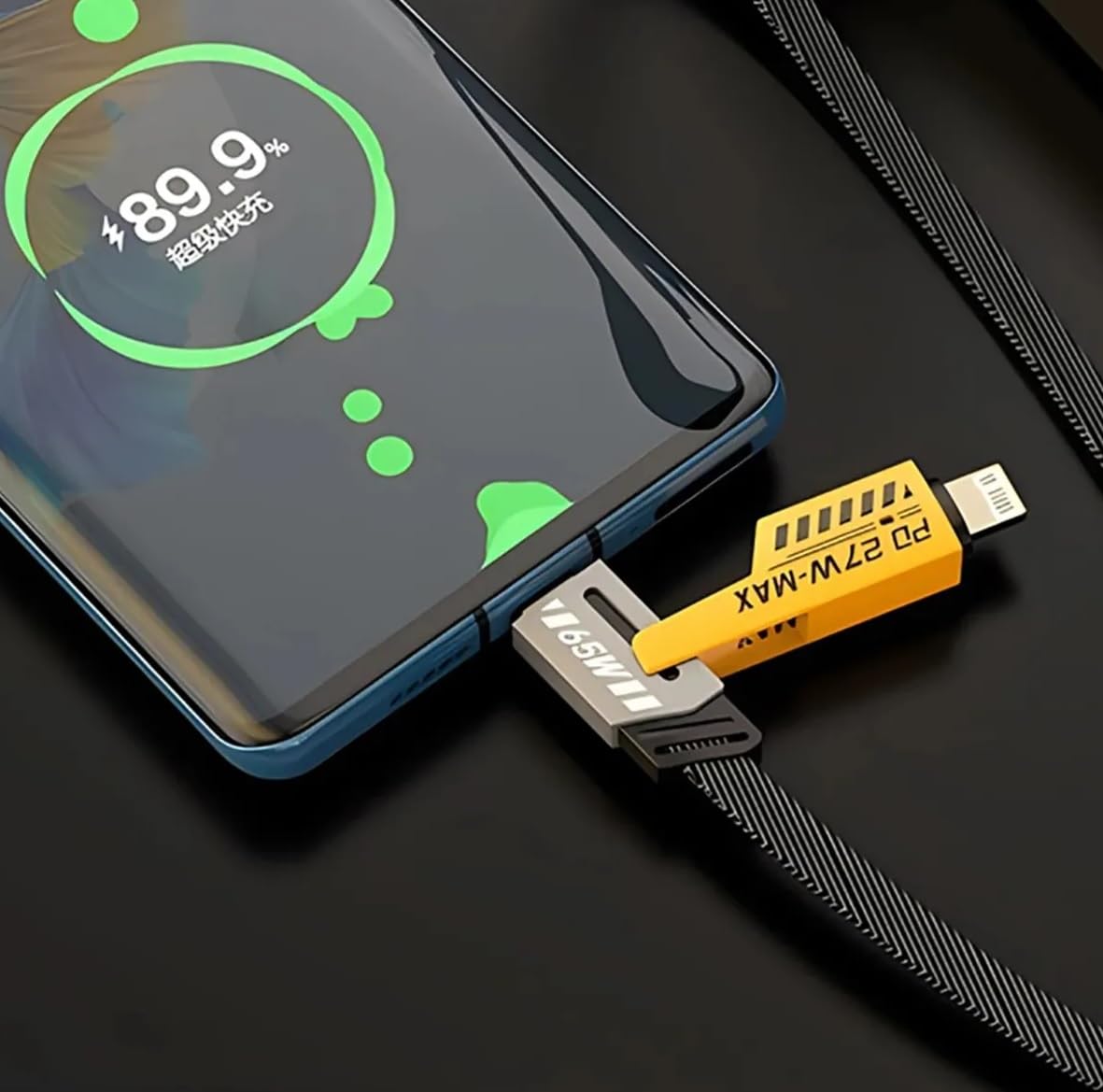 USB C DÜZ ÖRGÜLÜ HASIR AAA KALİTE 4 ü 1 arada 65/27 W 2 TO 2 FLAT FAST WIRE CABLE PD USB TYPE C İOS 4 LÜ ŞARJ KABLOSU VE VERİ AKTARIM DATA KABLO TÜM CİHAZLAR İÇİN GENİŞ UYUMLULUK HAYAT KURTARIR