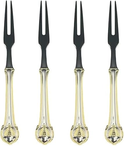 Wallace Napoleon Bee Gold Accent - Juego de 4 palillos de acero inoxidable 1810