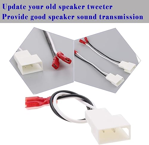 Miniatura 4 de Paquete de 2 adaptadores de arnés de altavoz 72-8104 compatibles con adaptador de arnés de cable de altavoz Toyota compatible con Toyota Tacoma