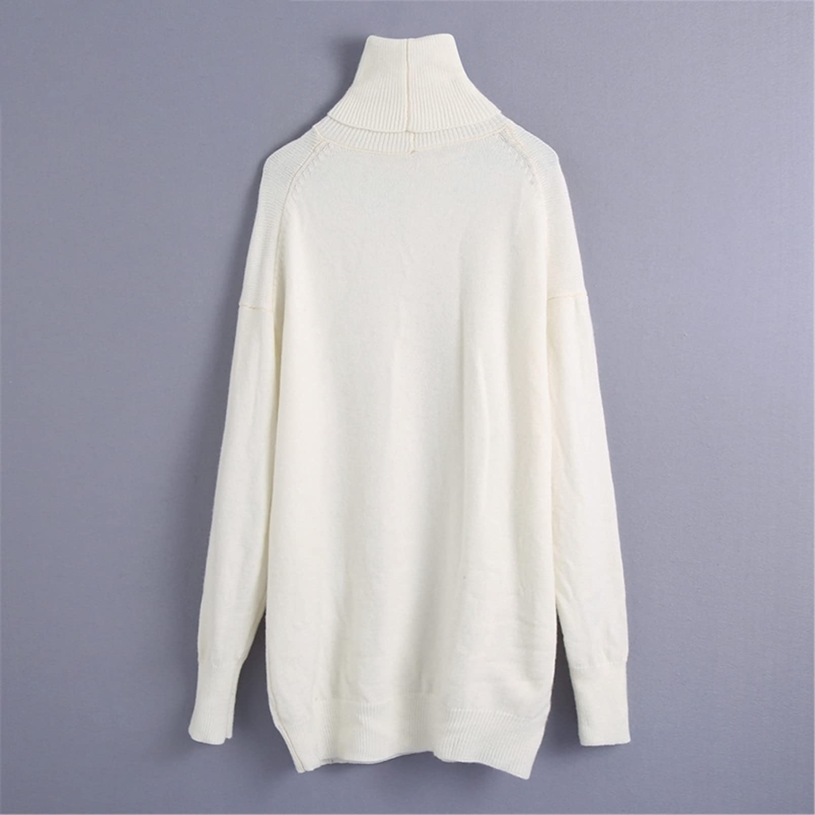 Maglione a collo alto blu da donna vintage oversize maglione a maglia