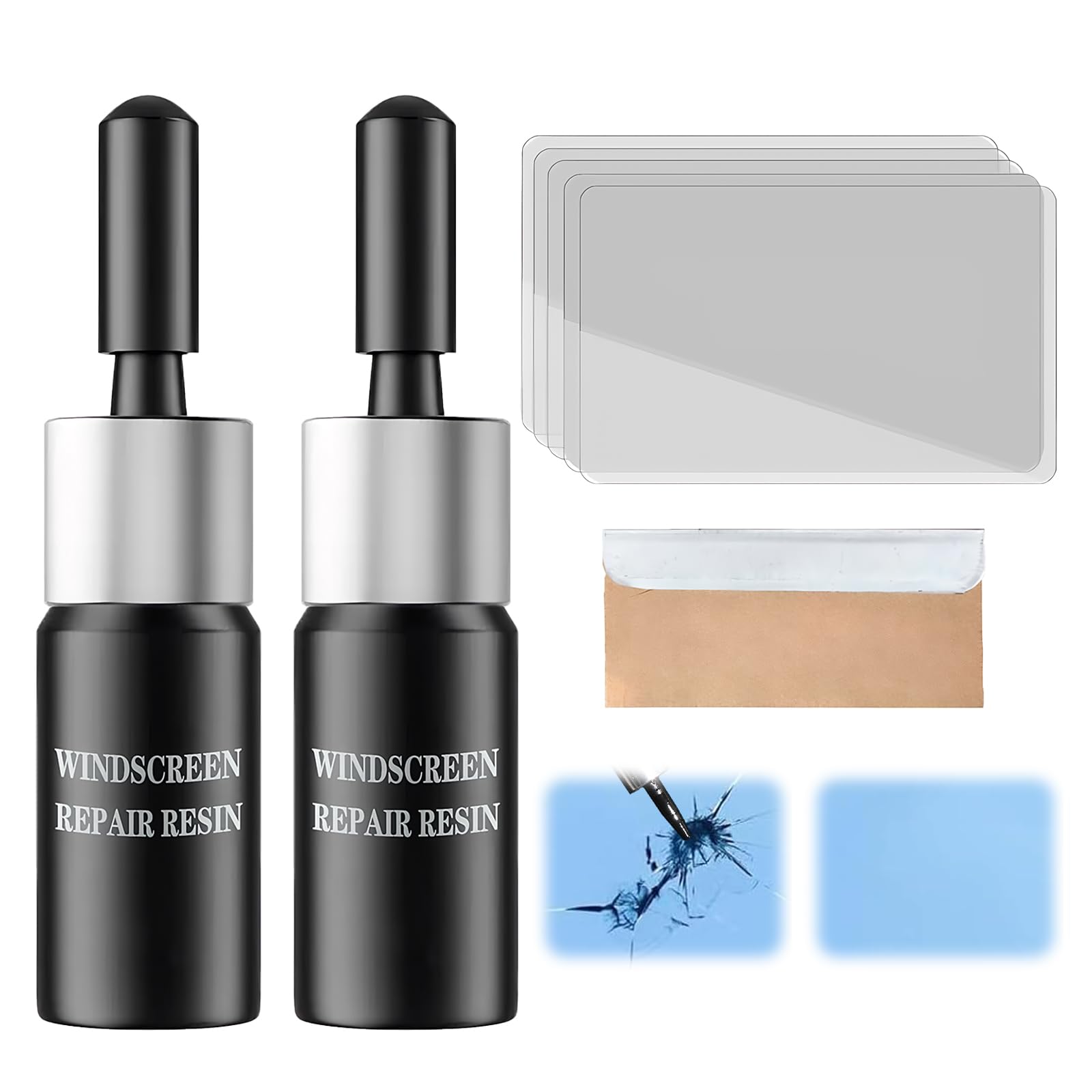 8 Articoli Kit Riparazione Parabrezza Auto Kit Riparazione Vetro Auto Colla Per Vetro Colla Parabrezza Alta Efficacia Lunga Durata Buona Penetrazione Facile Da Usare Ripristina Una Visione Nitida