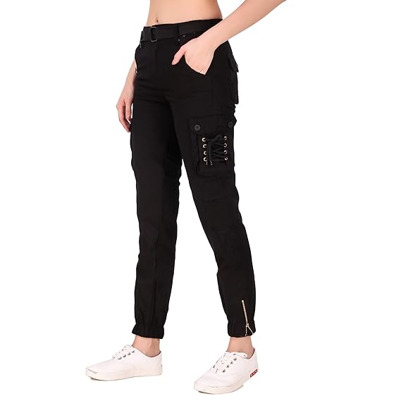 LOOKLINE Womens/Ladies/Girls Regular Fit Cargos Jeans