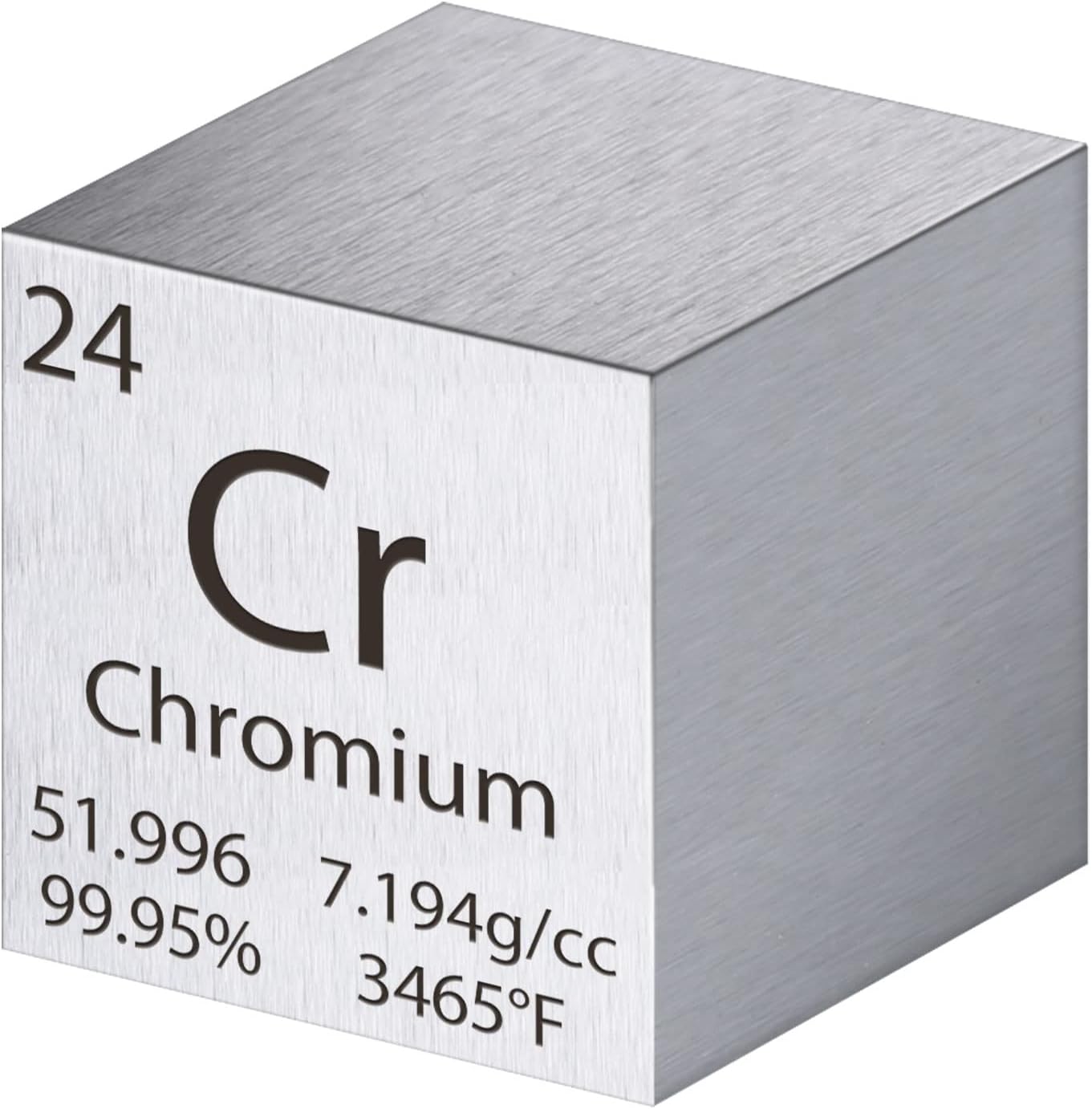 ShimeyaoTungsten Cube Metal Density Cubes Pure Metal High Density Element Cube for Element Collections Lab Experiment Material Hobbies Heavy Small Objects Experience (Chromium, 1 Inch)