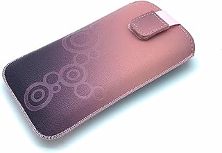 Generic Funda universal para teléfono móvil, para teléfonos móviles pequeños, personas mayores, dimensiones interiores 12,6 x 6,8 cm, color lila y rosa