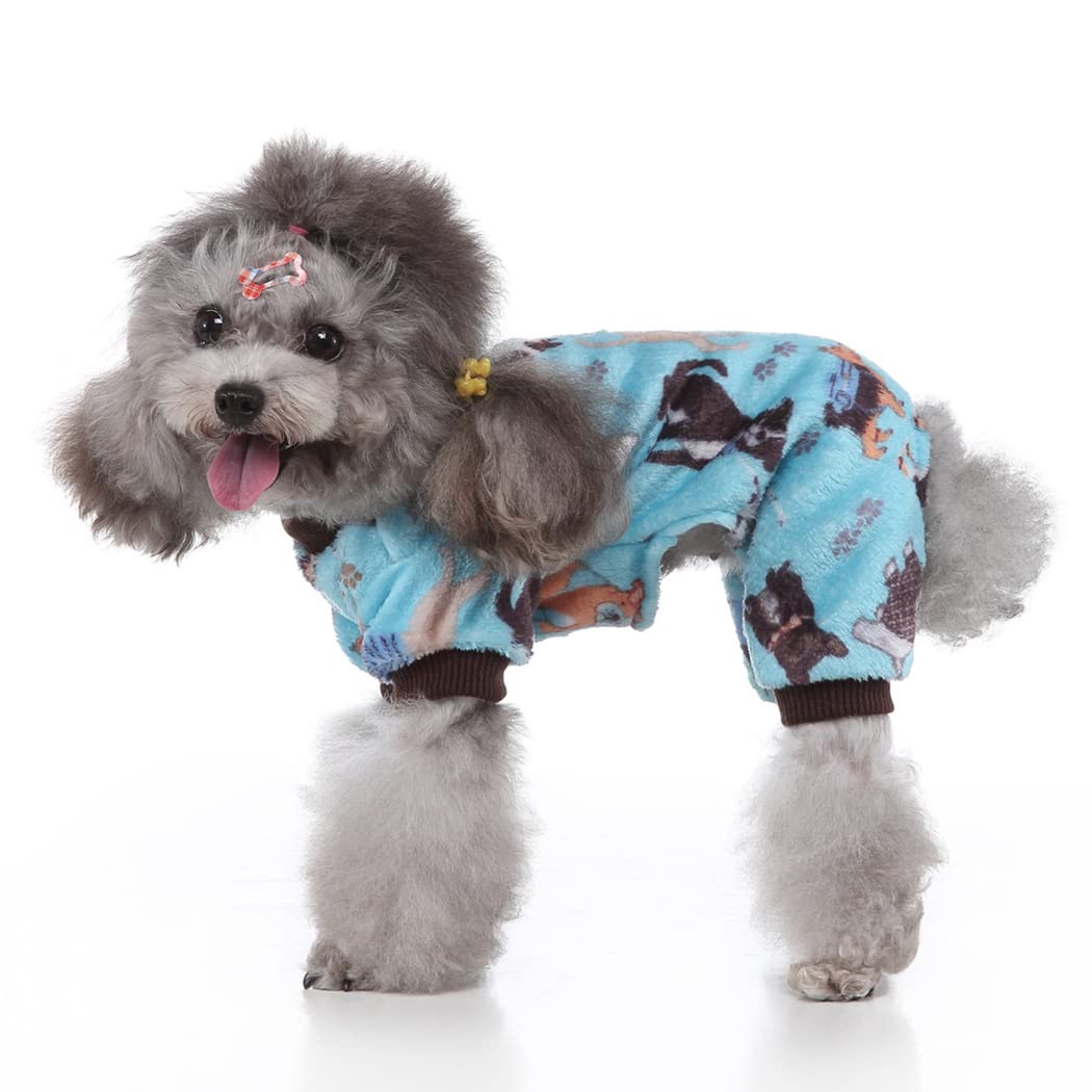 XIAOYU Halloween Pet Clothes Christmas Fuzzy Velvet Doggie Coat Dog Pajamas Pet Cold Weather Clothes Cat Apparel, Dog Pattern - Image 3