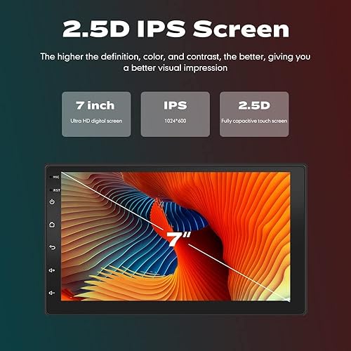 Miniatura 4 de KUNFINE Universal CarPlayAndroid Auto Autoradio Android FM Radio Navegación del Coche Estéreo Pad Reproductor Multimedia GPS 7 "IPS Pantalla Táctil