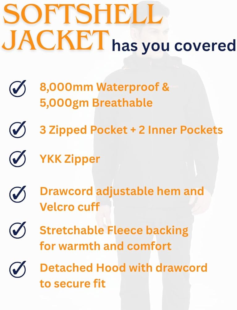 Acme Projects Men's Softshell Jacket with Detachable Hood