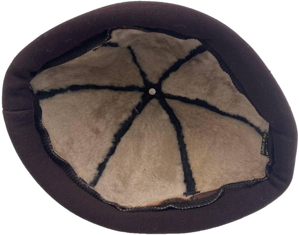 Lukkizara Winter Sheepskin Leather Fur Knit Beanie Cuff Round Bucket Winter Ski Hat - Image 6