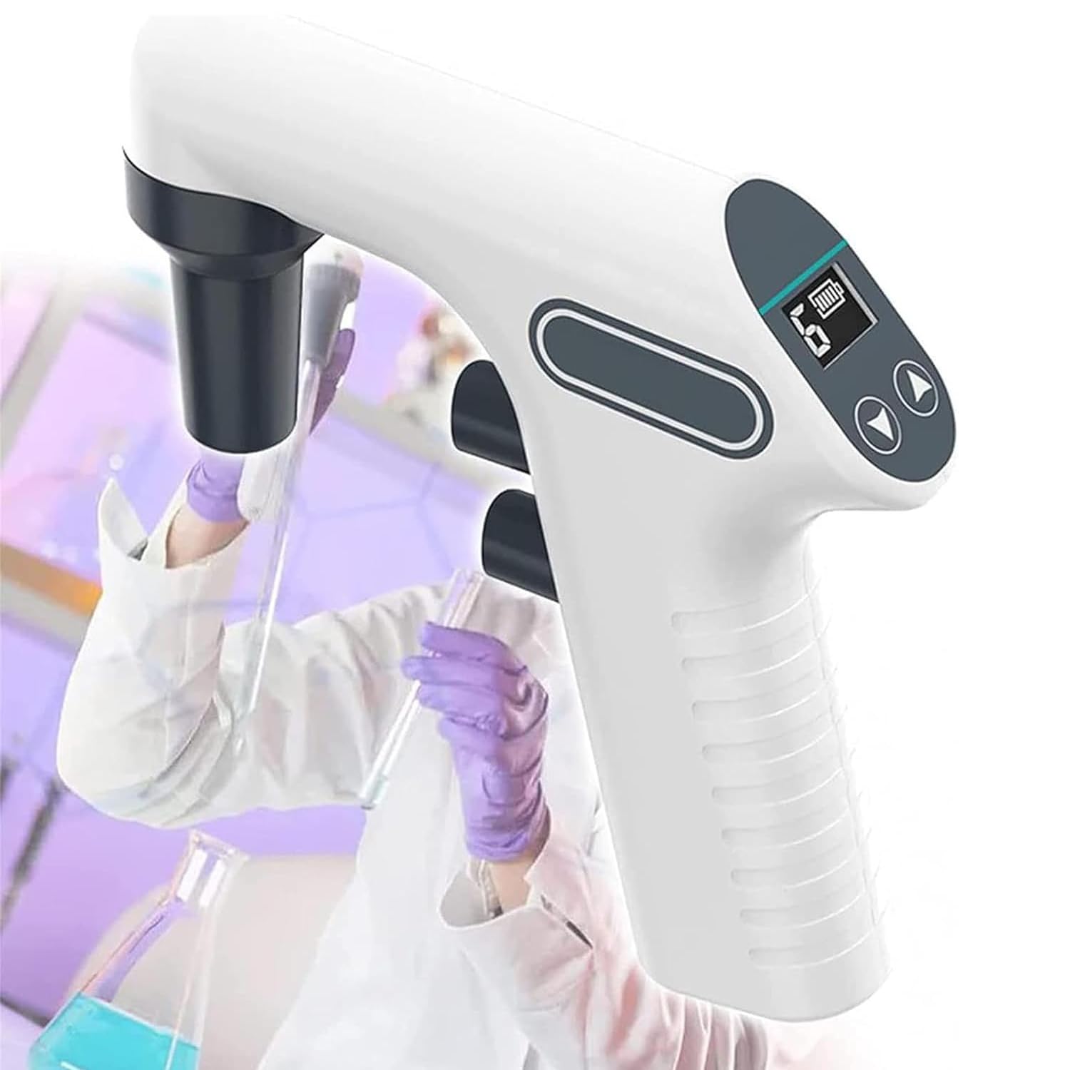 Digitaler automatischer Pipettenregler, LCD-Display, 6 Geschwindigkeitsstufen, 2 Entlademodi, 0,1-100 ml Genauigkeit, ideal für Labor und Industrie