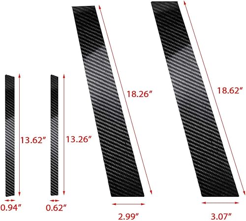 Miniatura 2 de x xotic tech Calcomanía precortada para cubierta de ventana lateral de poste de pilar, compatible con Toyota Rav4 2013-2018 (vinilo de carbono)