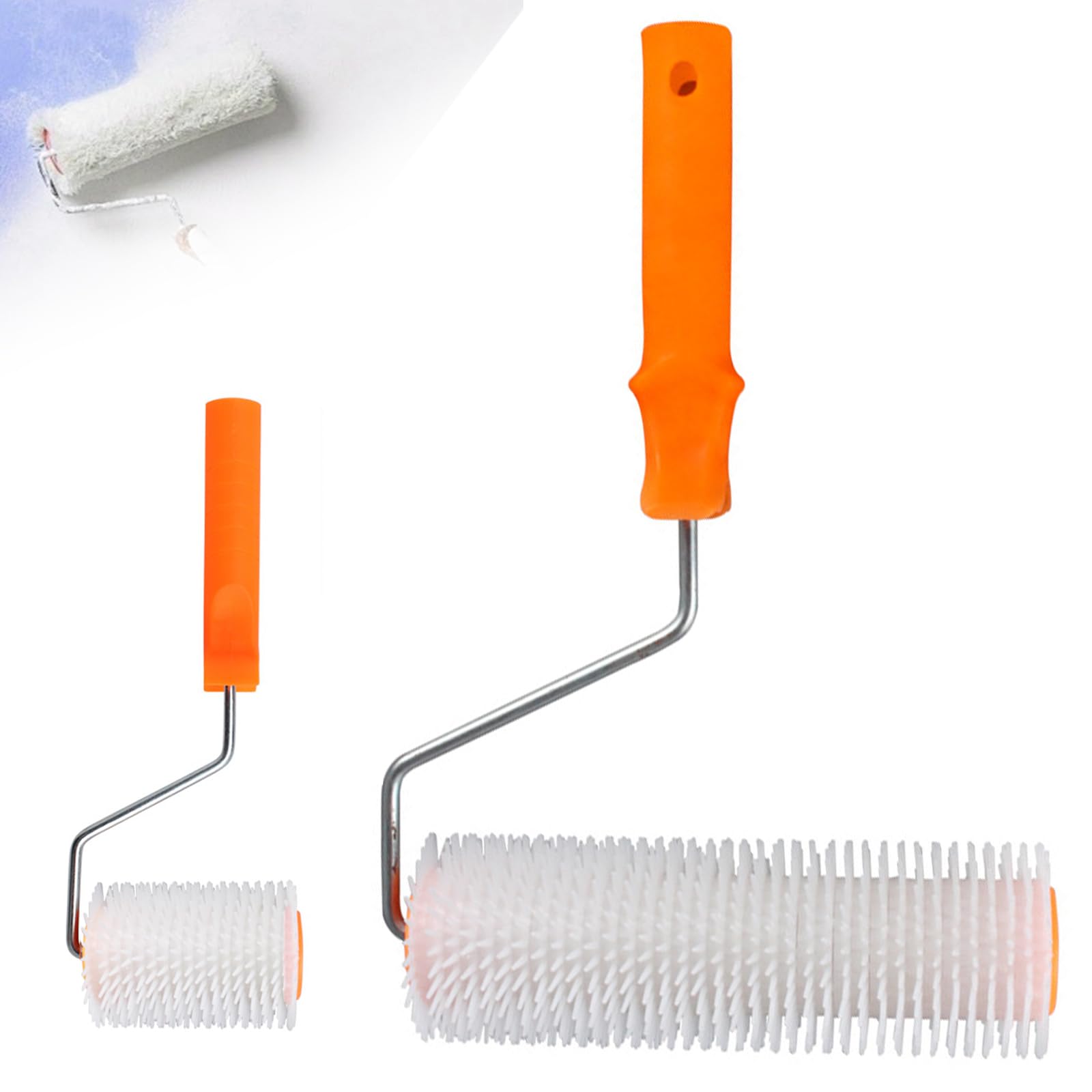Wałek odpowietrzający do masy wyrównawczej, 2 sztuki, wałek odpowietrzający, wałek kolczasty, długość 14/20 mm, wałek do paznokci, wałek kolczasty, masa wyrównująca do odpowietrzania powłok