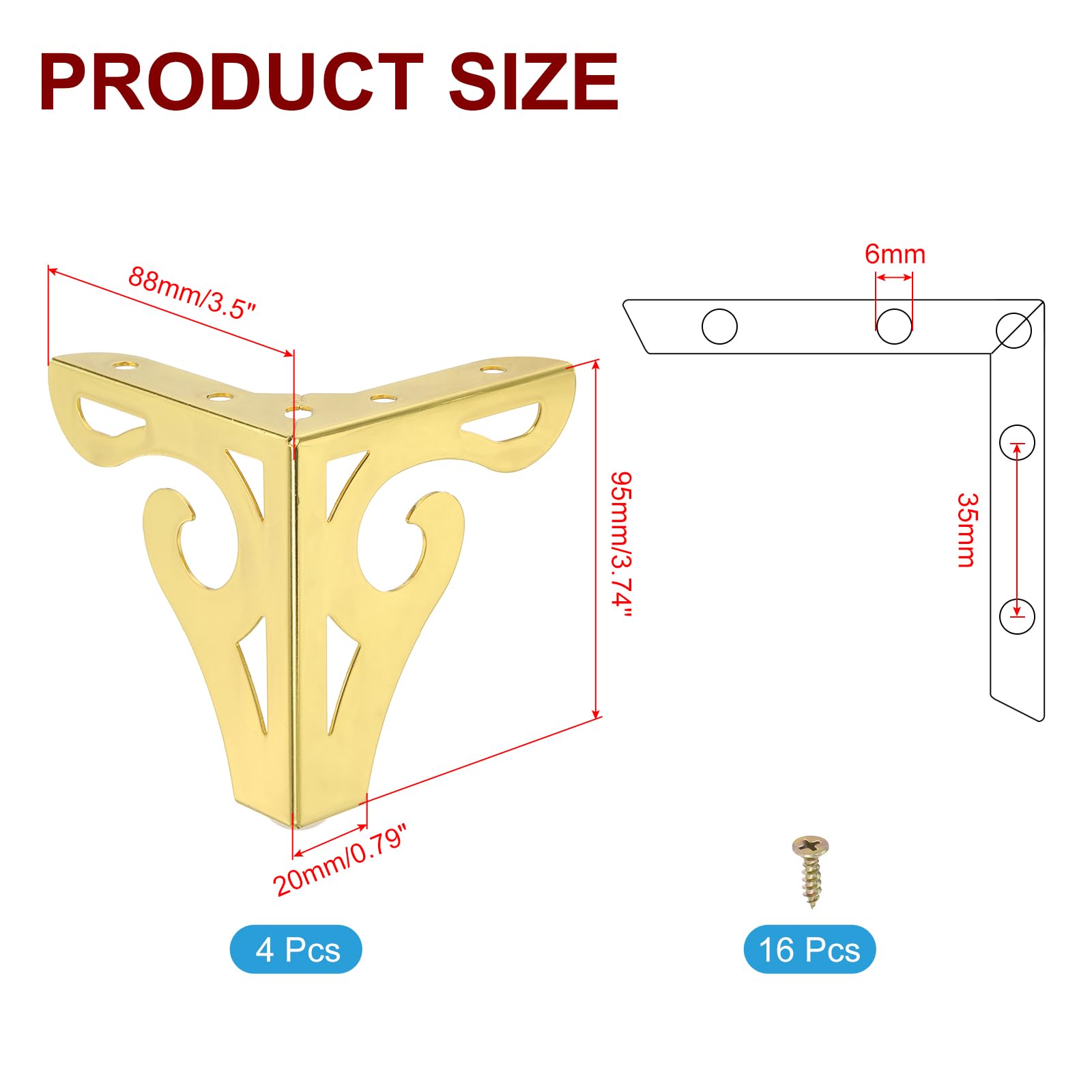 PATIKIL 3.7 Inch Hollow Out Furniture Legs - Image 2