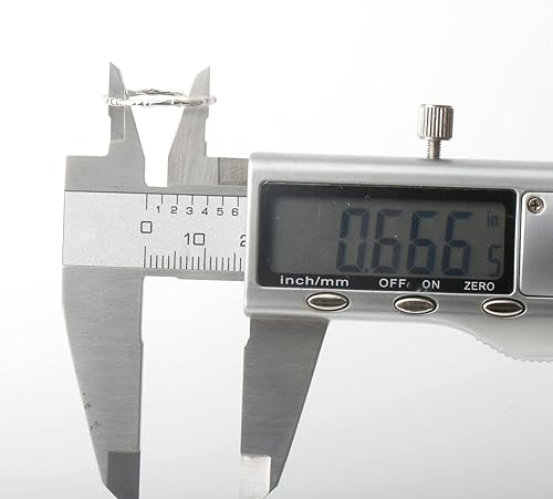 Miniatura 17 de 925 Sterling Silver Minimalist Hammered Textured Thin Knuckle Midi Stacking Rings US Size 8 / Wide 1.5 MM