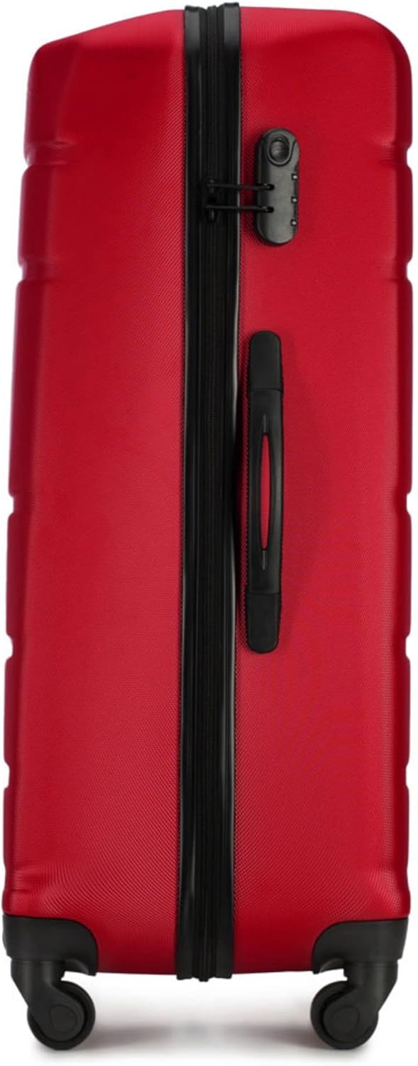 WITTCHEN Robusta valigia grande trolley valigia da viaggio di Wittchen Trolley rigido in ABS a 4 ruote con serratura a combinazione Rosso