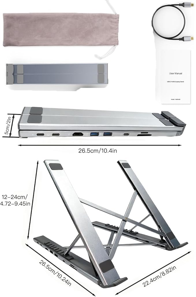 Hub USB-C 8 en 1, Docking Station Portátil con HDMI 4K, 2 USB 3.0, PD 100W miniatura 8