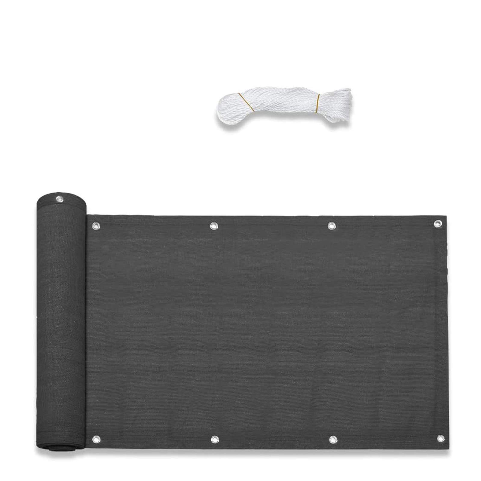 LZQBalcony Privacy Screen Balcony Covering 75 x 600 cm PVC Balcony Privacy Screen Balcony Cladding Wind Protection UV Protection Made of HDPE Black