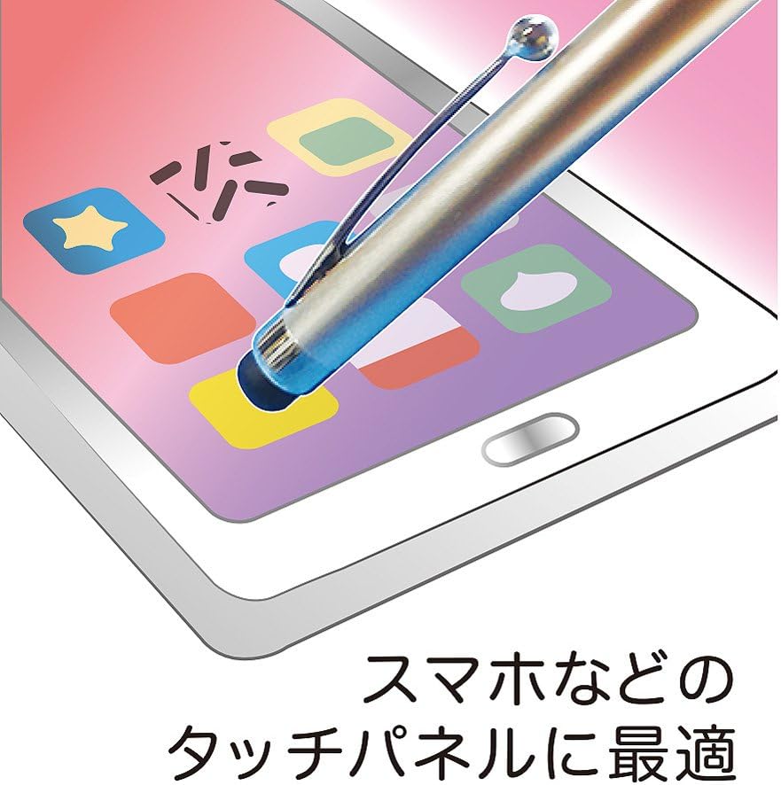 ナカトシ産業 Nakatoshi Oil-based Ballpoint Pen with Stylus Pen, 0.5 Core, Black, 10 Pieces (5 Metallic Pink and Metallic Blue)