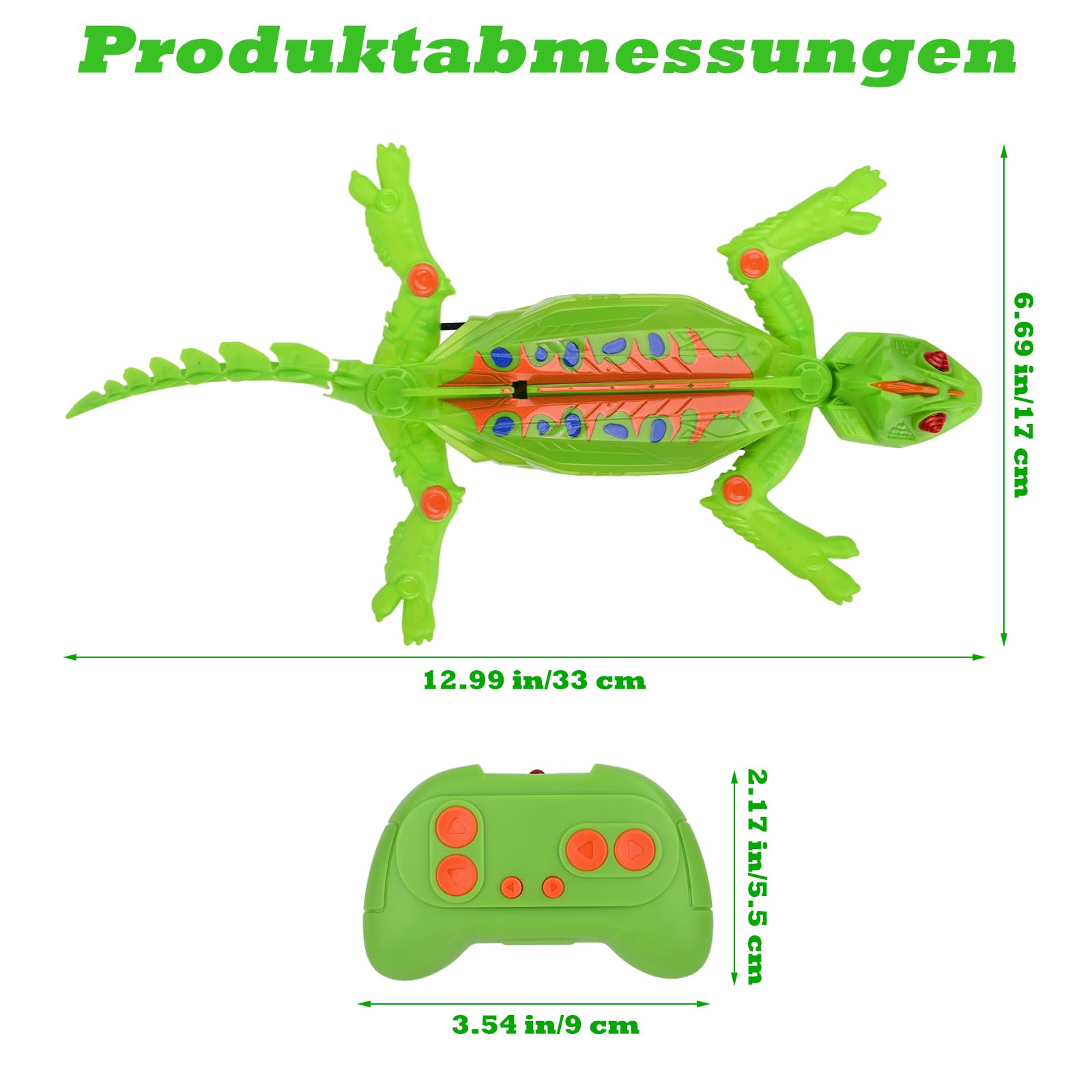 Ferngesteuert Wall Crawler Gecko, der an Wänden Decken Entlang Krabbelt, Wiederaufladbar Chamäleon, mit leuchtenden LED-Augen, Realistische Bewegunge, Spielzeug für Kinder ab 4+ Jahren (Chamäleon)