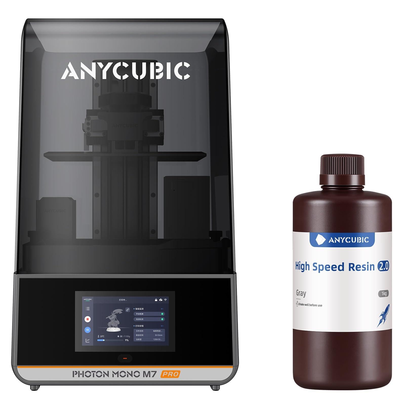ANYCUBIC Photon Mono M7 Pro Resin 3D Drucker and High Speed 2.0 Grau Bundle