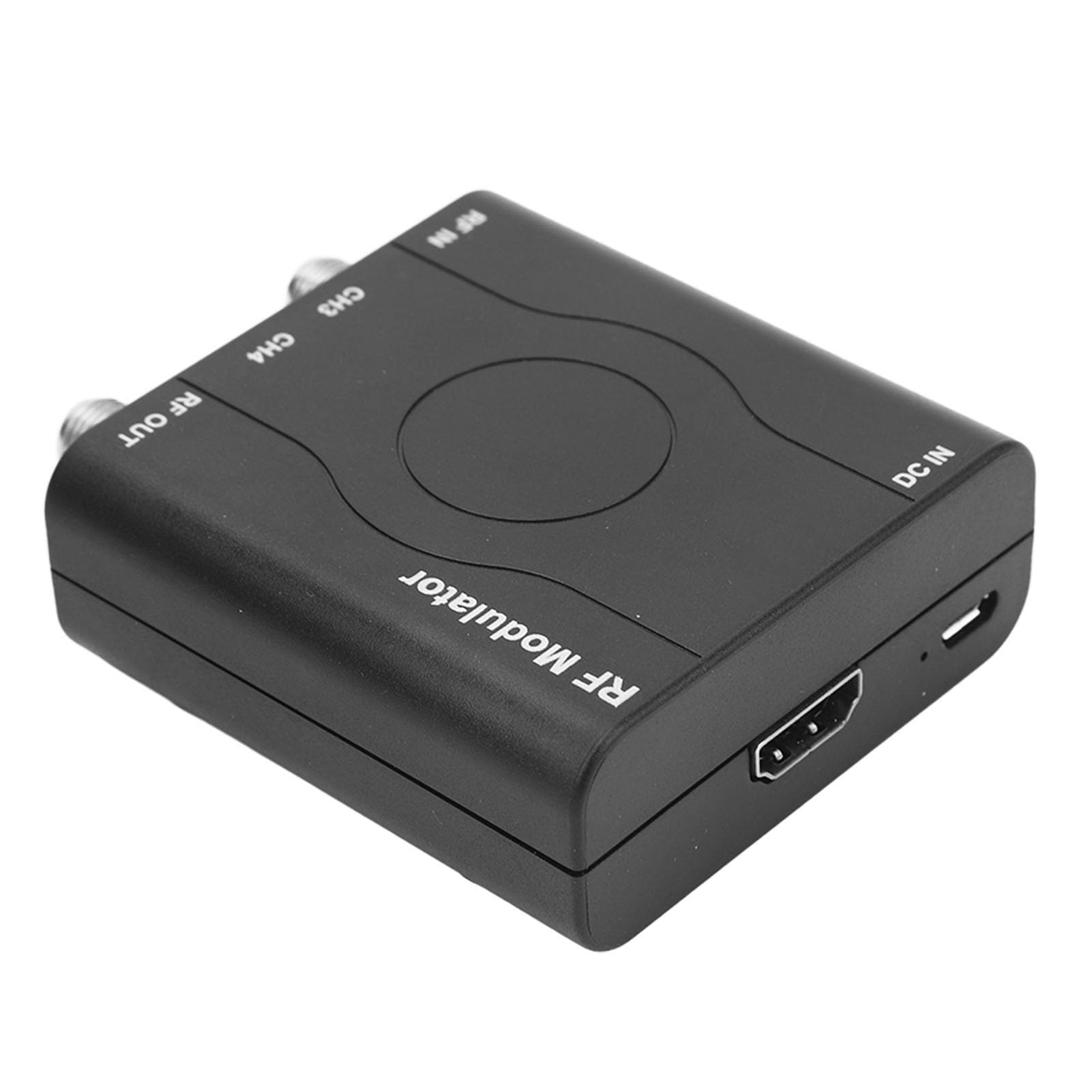 HDM61 HDMI zum Koax -Adapter, 1080p RF zum HDMI -Konverter mit dem NTSC -Formatausgang CH3/CH4 -Plug -and -Play -RF -Modulator für TV -Antennensignal