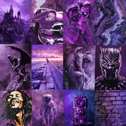 Image of Wallgasm Purple Aesthetic Poster Set - Set of 54, 4 x 6 Inches Wall Decor Poster - Posters For Bedroom, Living room, Office | Aesthetic Room Decor Items