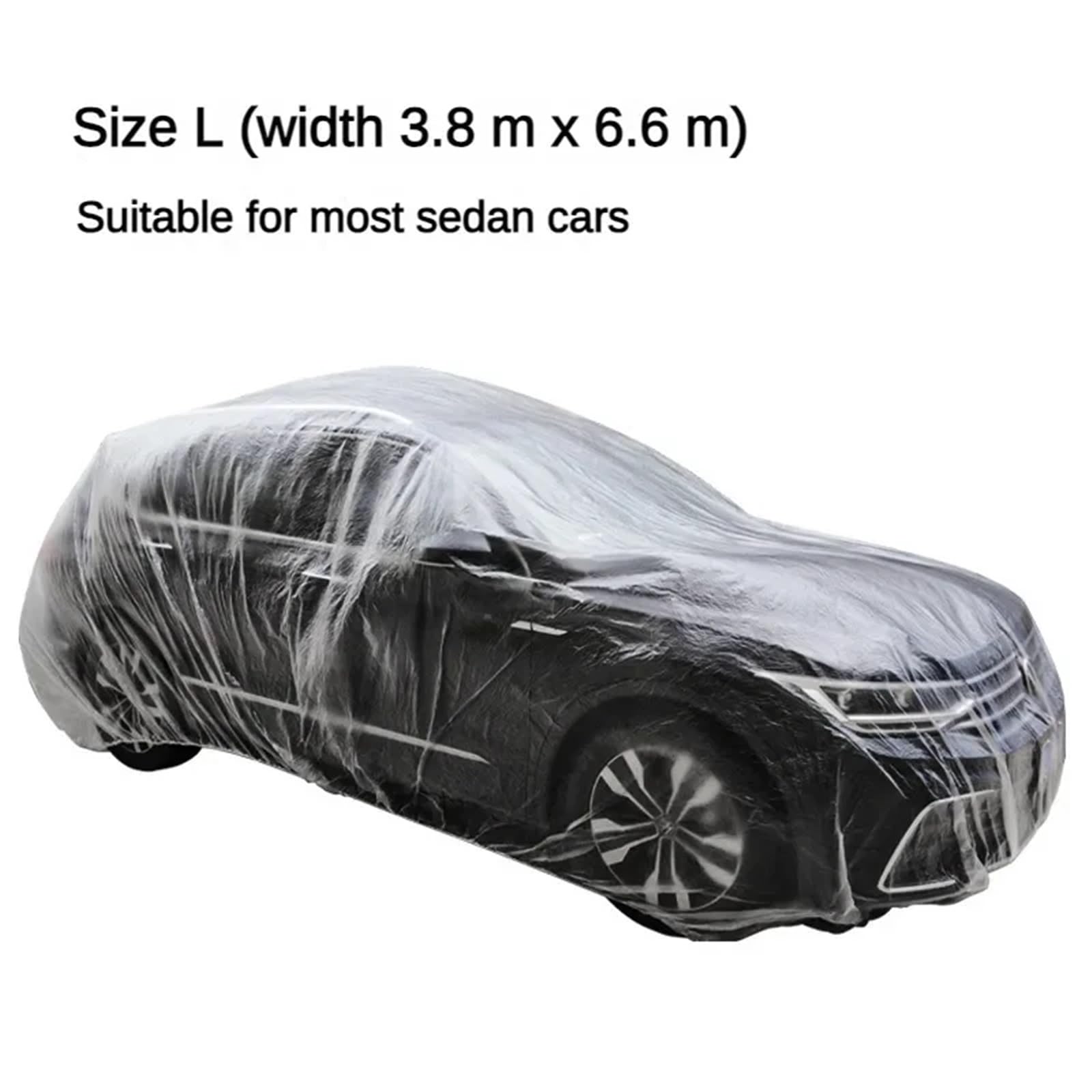 Couverture de Protection Voiture Lot de 1 à 10 Housses Protection jetables pour Voiture, Transparentes, en Film PE, pour la Pluie Housses d'automobile(Transparent-L,10PCS)