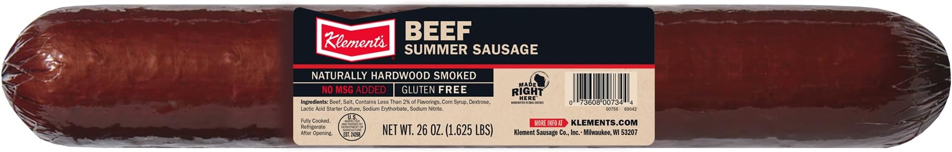 Klements 100% Beef Summer Sausage 1.625-lb