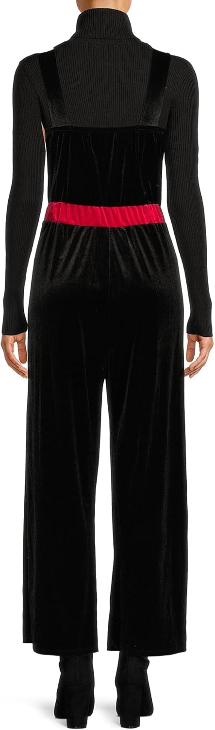 SOLILOQUY Christmas Overall Jumpsuit for Women Spaghetti Strap Sleeveless Wide Leg Santa Claus Romper 2023 Xmas Playsuit - Image 3