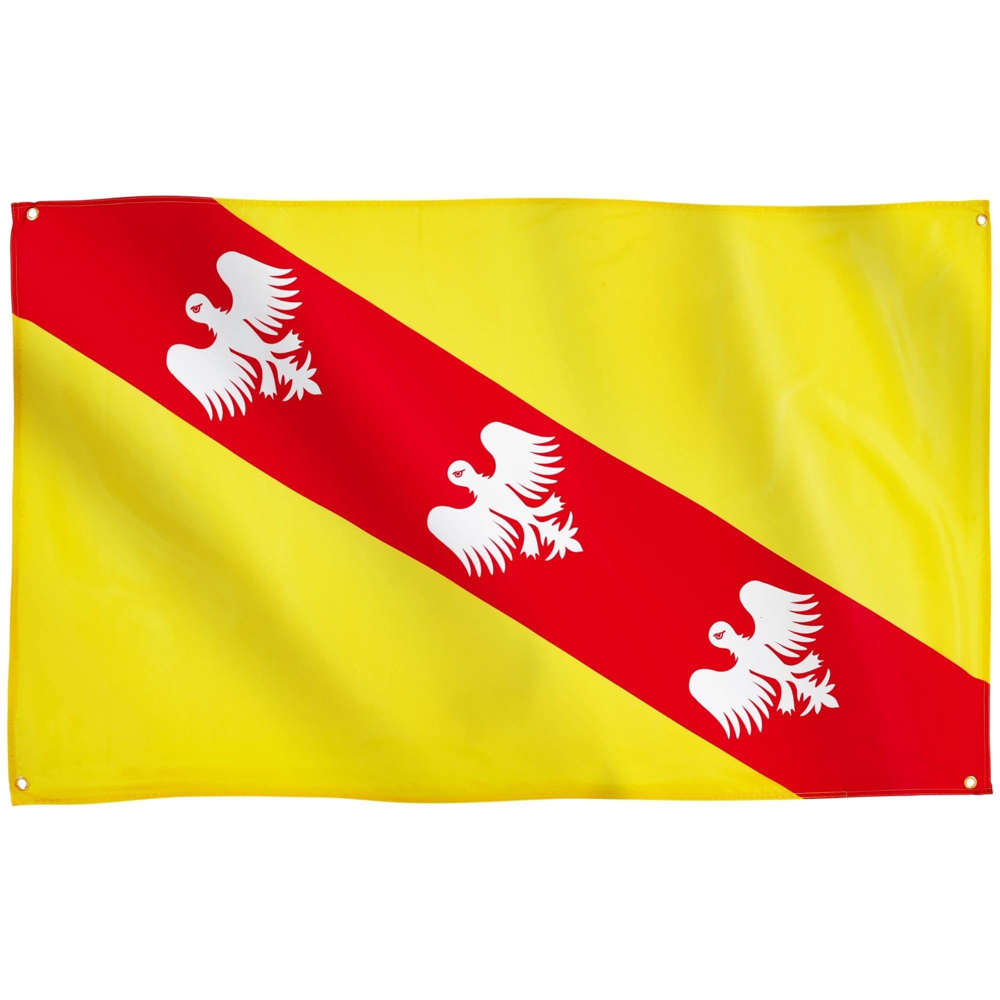 Runesol Lorraine Flag, 91x152cm, 3ft x 5ft, 4 Grommets, Eyelet In Every Corner, Premium Flags, Alsace-Lorraine, Inside