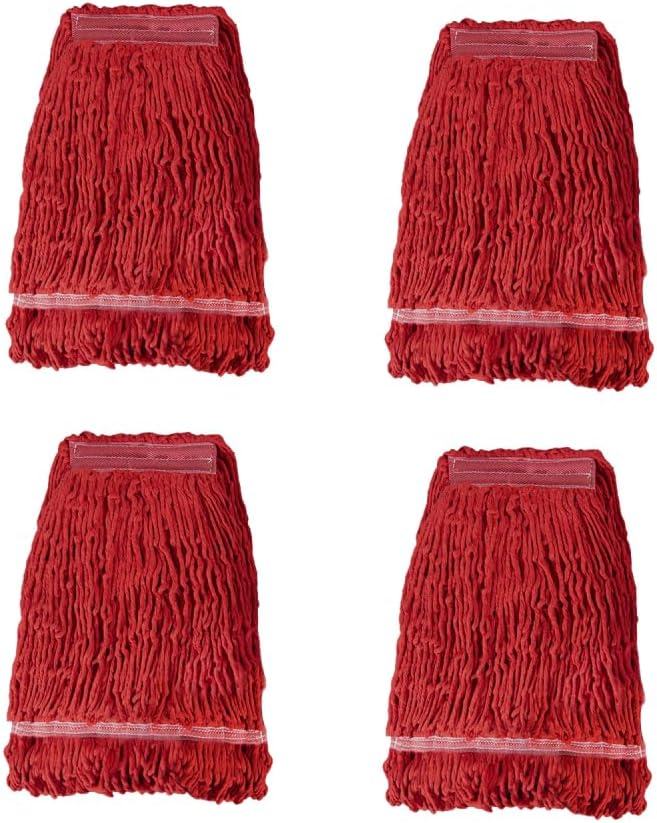 Commercial Mop Head Replacement,Blue Cotton Looped End String, Wet Industrial Cleaning Vintage Mop Head Replacements Refill, Machine Washable - Ideal Refill for Commercial Grade Mops(Pack of 5)