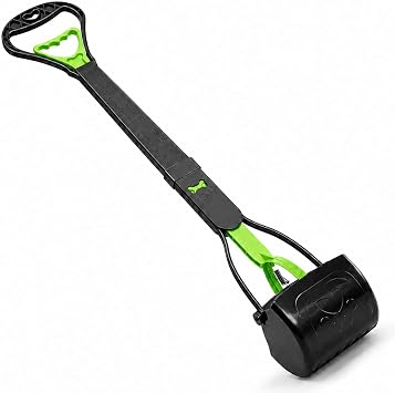 31inch Large Pooper Scooper for Dogs with Long Handle, Sturdy & Durable, Not Easy to Break, Lightweight & Easy to Use, Easy to Pick Up from Grass and Gravel | Less Bend Down, One-hand Operate Pick up for all Surface, Heavy Duty Poop Scooper for Large Medium & Small Dogs