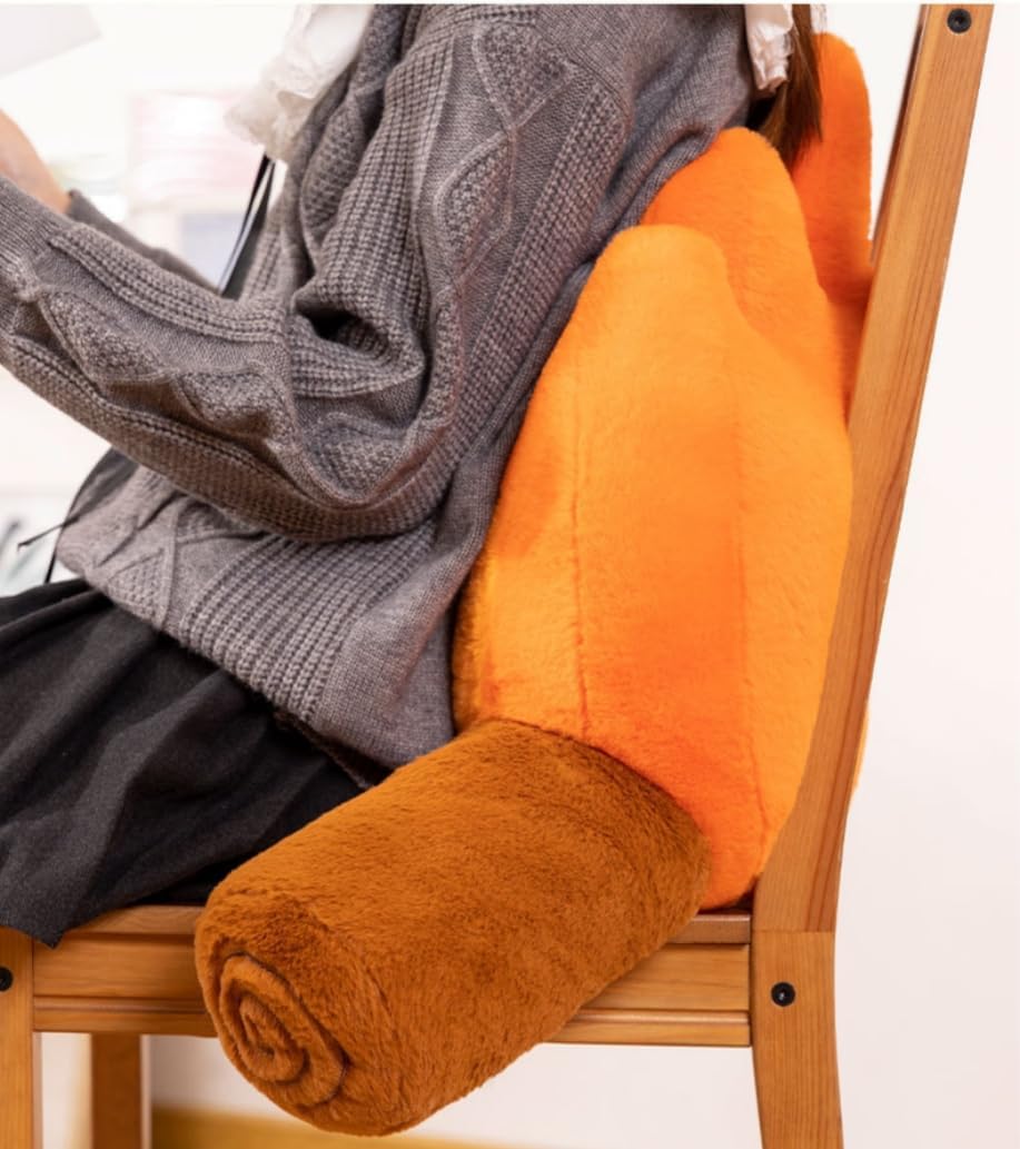 Funny Campfire Reading Pillow Fake Fire Back Rest Pillow Cartoon Bonfire Plush Pillow for Outdoor Camping Room Decor