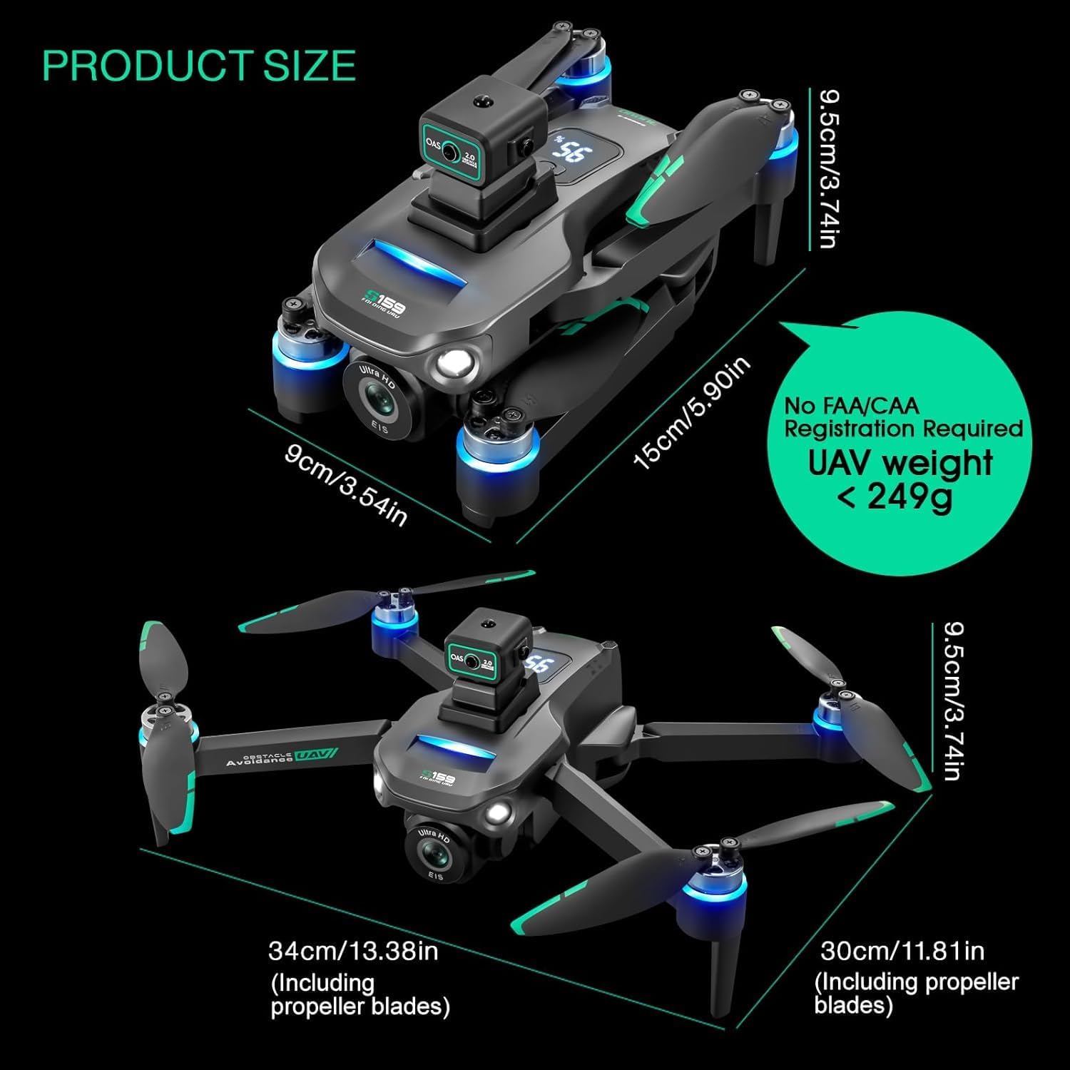 4K Camera Drone with GPS for Adults – 5G Remote Controller Features 5.9-Inch HD Screen, Obstacle Avoidance, One Key Return, Optical Flow Mode, Brushless Motor FPV, 60 Minutes Flight Time