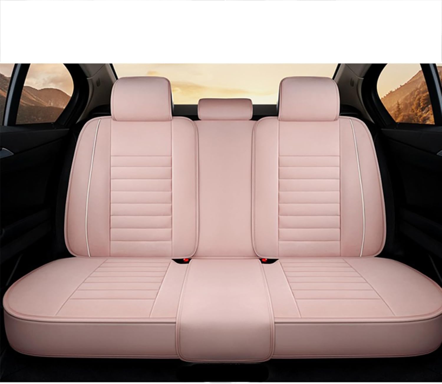 Full Set for Lexus for RX 350L 2018-2021 Seat Covers Pink PU Leather Car Front Rear Seat Protection Cushions 5-Seat Cover Airbag Compatible Mbz184-Type Waterproof
