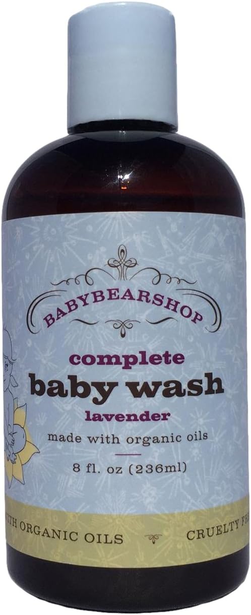 BabyBearShop Organic Complete Baby Wash, Lavender, 8 Ounce