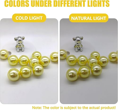 Miniatura 3 de 200 perlas amarillas para jarrón, cuentas amarillas de relleno para jarrones de centros de mesa, cuentas flotantes amarillas de 0.450.790.79