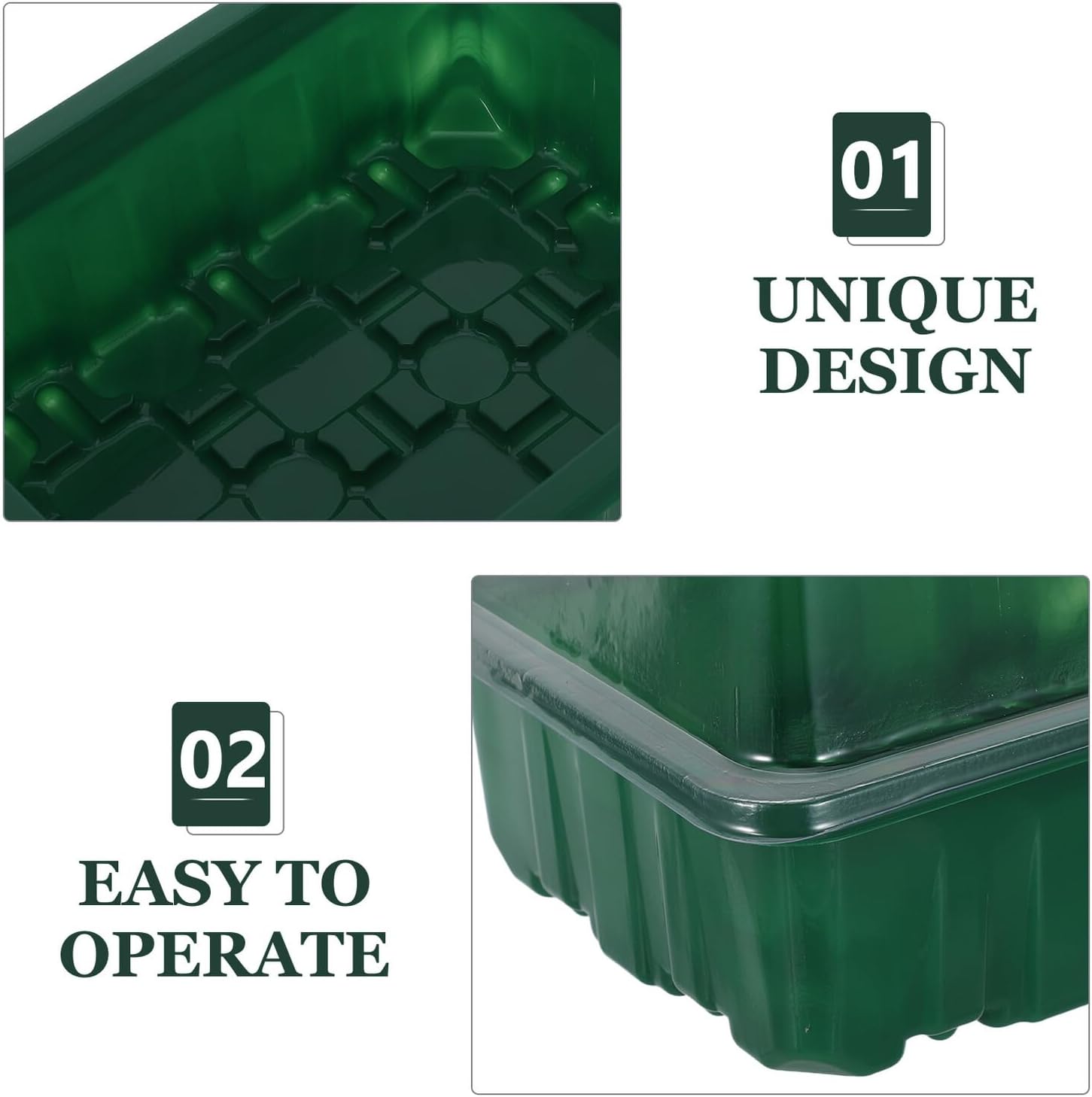 ibasenice Rectangular Seedling Tray Germination Propagation Kit with 6-Cell Mesh Plastic Trays for Indoor Home Gardening, Space-Saving Green Plant Growing Kit with Labels and Ventilated