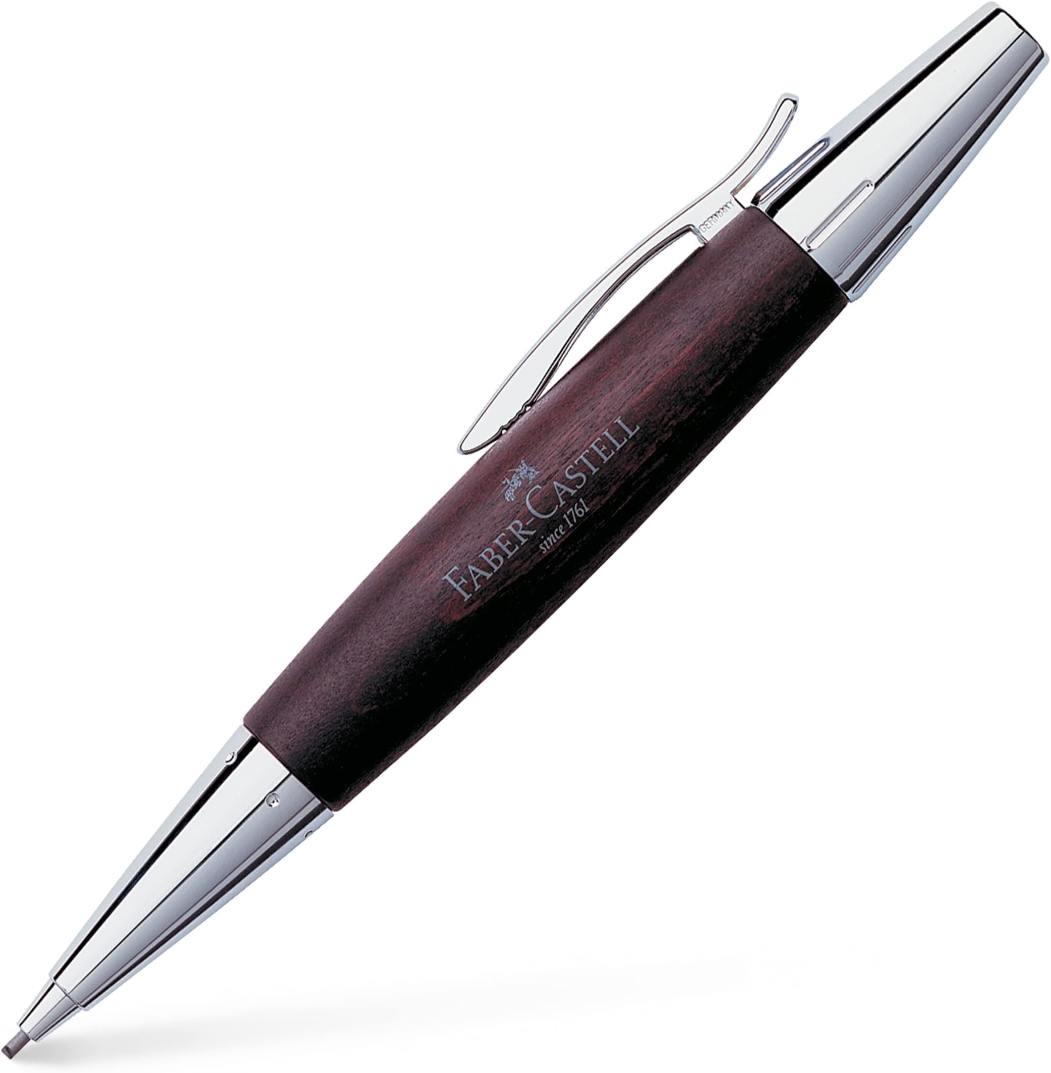 Design E-Motion Pearwood Polished Chrome Dark Brown Mechanical Pencil 138381