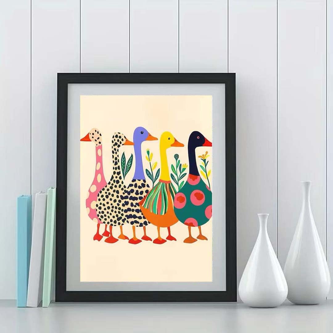 DIY Duck Painting Kit - Paint by Numbers for Adults -4