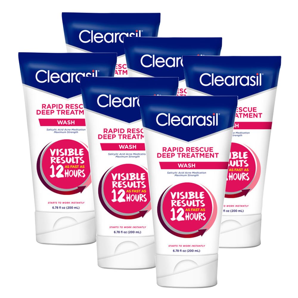 Clearasil Rapid Rescue Deep Treatment Wash, 6.78 oz. (packaging may vary) (Pack of 6)