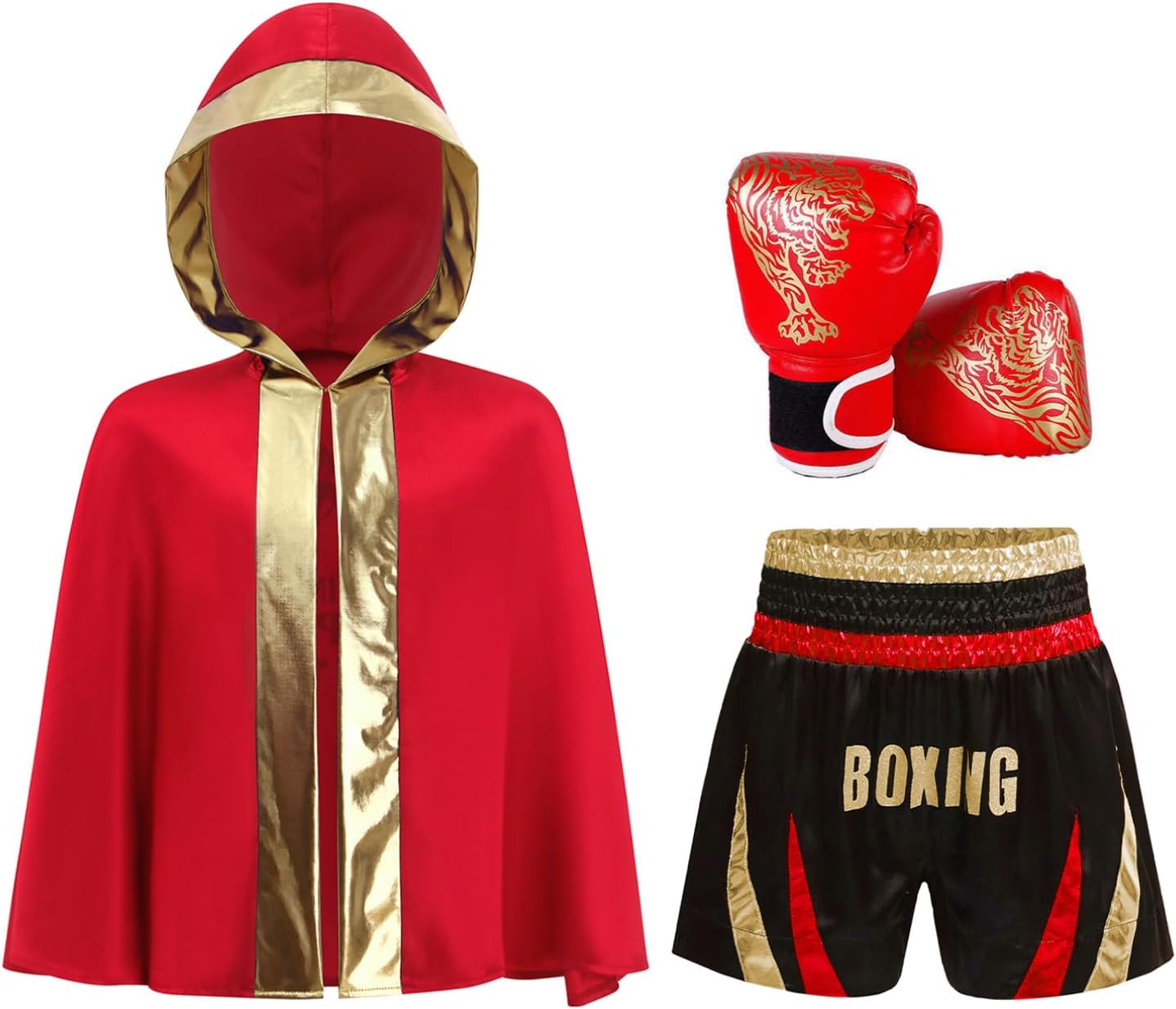 MSemis Pantaloncino Kick-Thai Bambino Ragazzo con Cappotto Pugile e Guanti da Pugile Pantaloncini Muay Thai MMA Kickboxing Trunks Grappling Cage Fighting Training Shorts Rosa&Argento 5-6 anni