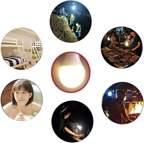 Miniatura 8 de Paquete de 2 luces de campamento USB de 10 W, luz portátil de 700 lúmenes, lámpara de emergencia portátil con cable de 6.56 pies para lectura,